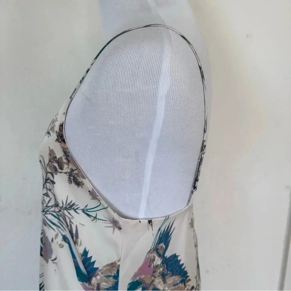 Honey Punch Spring Cream Floral High Low Dress with side Pockets - Picture 9 of 11